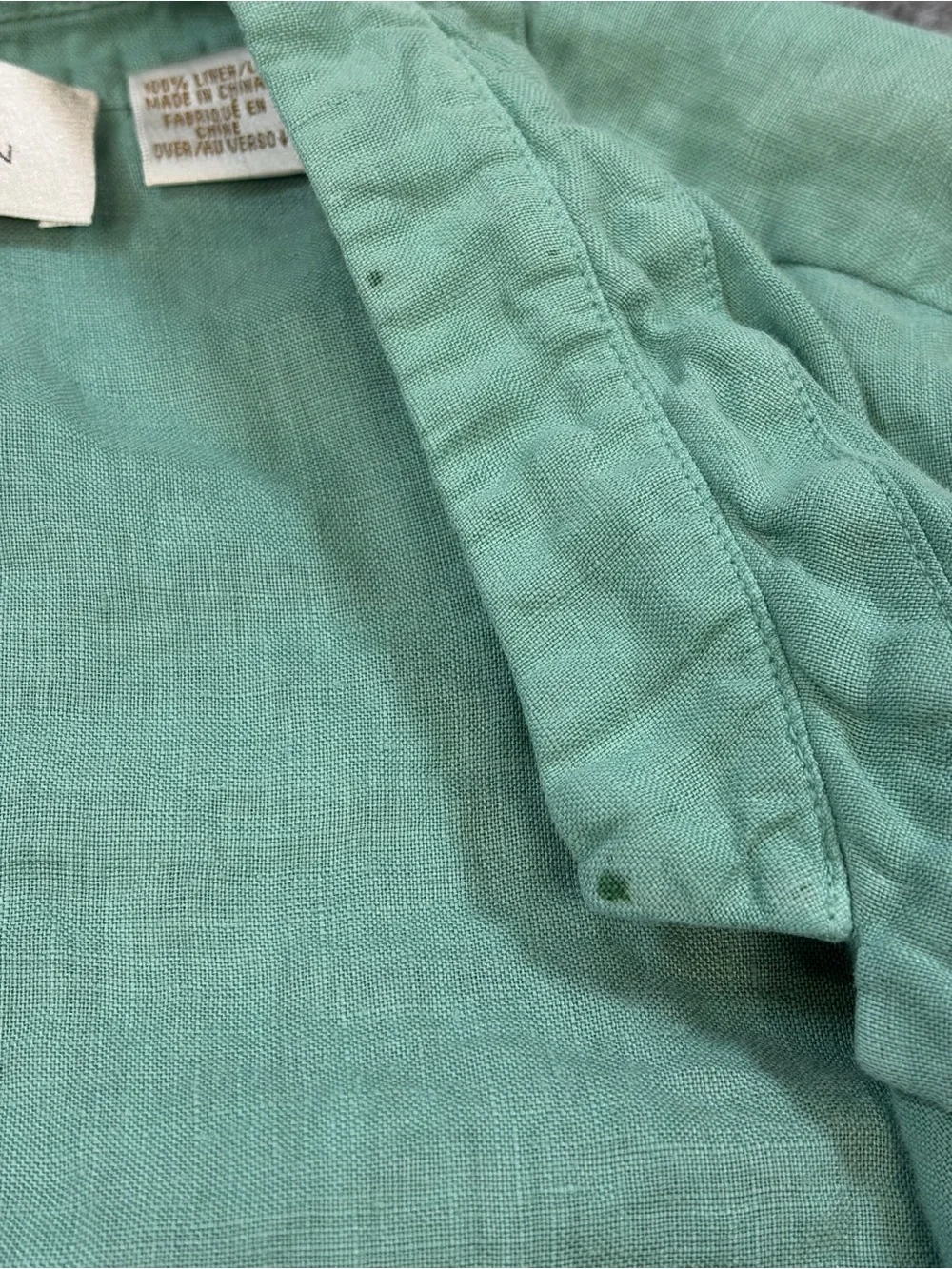 Dana Buchman 100% Linen Twinset Ombre Blue Green Coastal Grandma Cardigan Sz 12